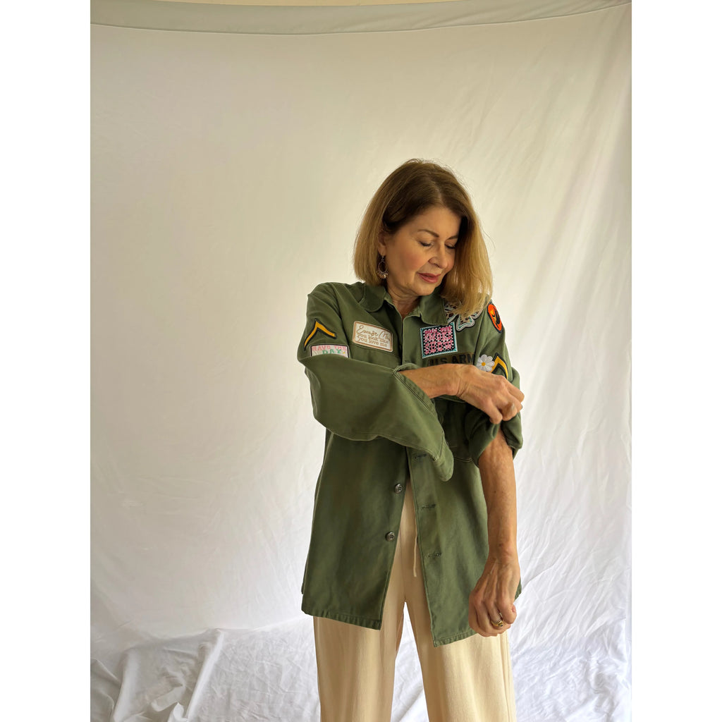 Joan Patched Up Army Shirt