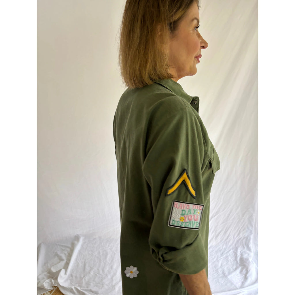 Joan Patched Up Army Shirt