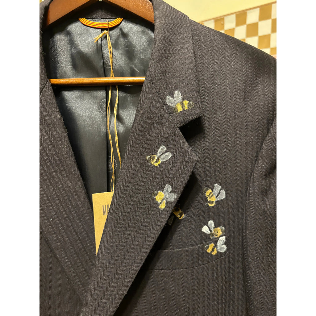 Nicki Blazer with Hamsa and Loving Bee- redesigned and upcycled